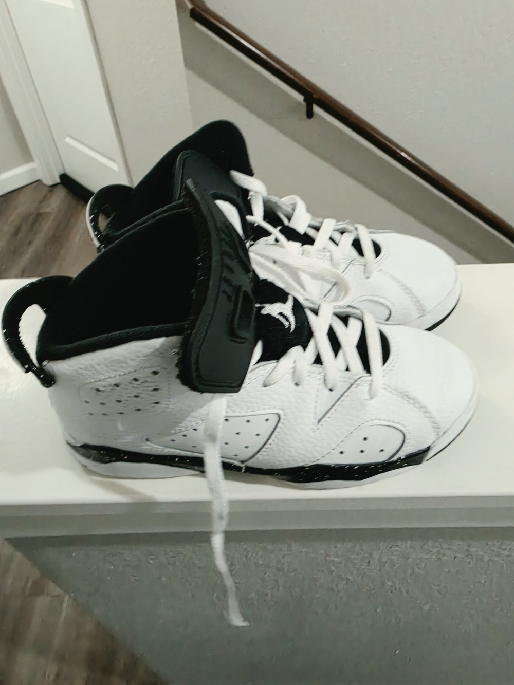 Jordan Kids White and Black High-Top Sneakers